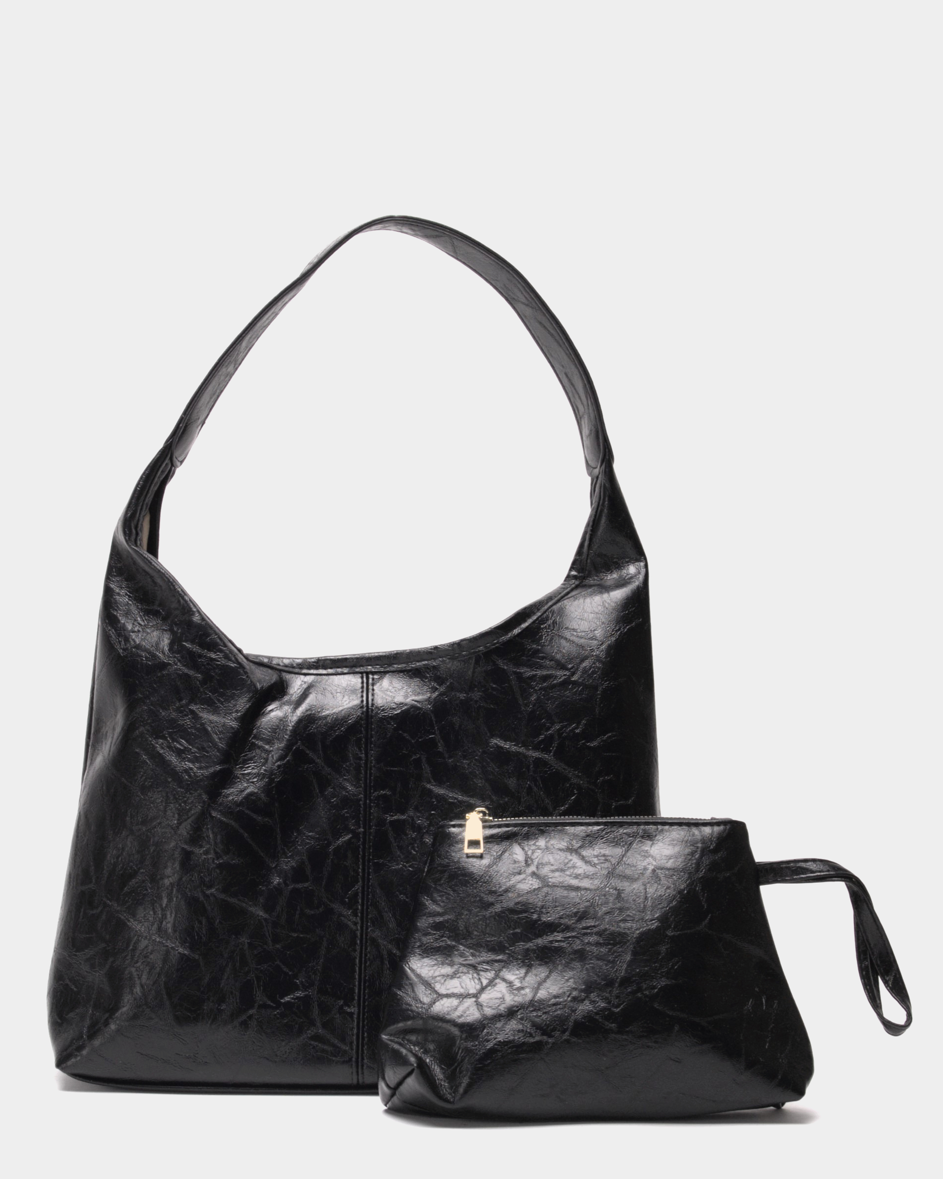 Black leather tote on sale