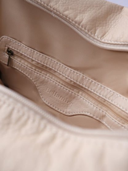 CLAIRE' CITY BAG – Beige – Praktische Innenfächer