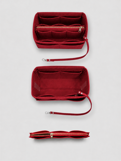 [strip: Flexible & adaptable | The center zippered compartment is secured with velcro and can easily be removed when needed — for more space whenever you need it.]