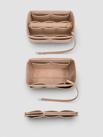 [strip: Flexible & adaptable | The center zippered compartment is secured with velcro and can easily be removed when needed — for more space whenever you need it.]