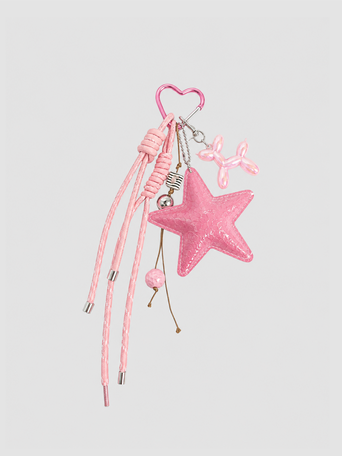 Star & Balloon Dog Bag Charm – Pink